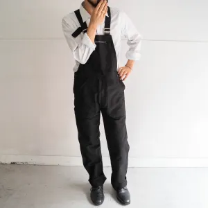 around 1970s France moleskin overall -black dyed- 'dead stock'  -2