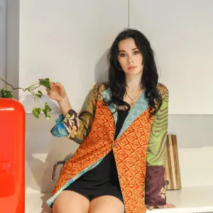 Artisanal Reversible Blazer - Mixed Print - Upcycled