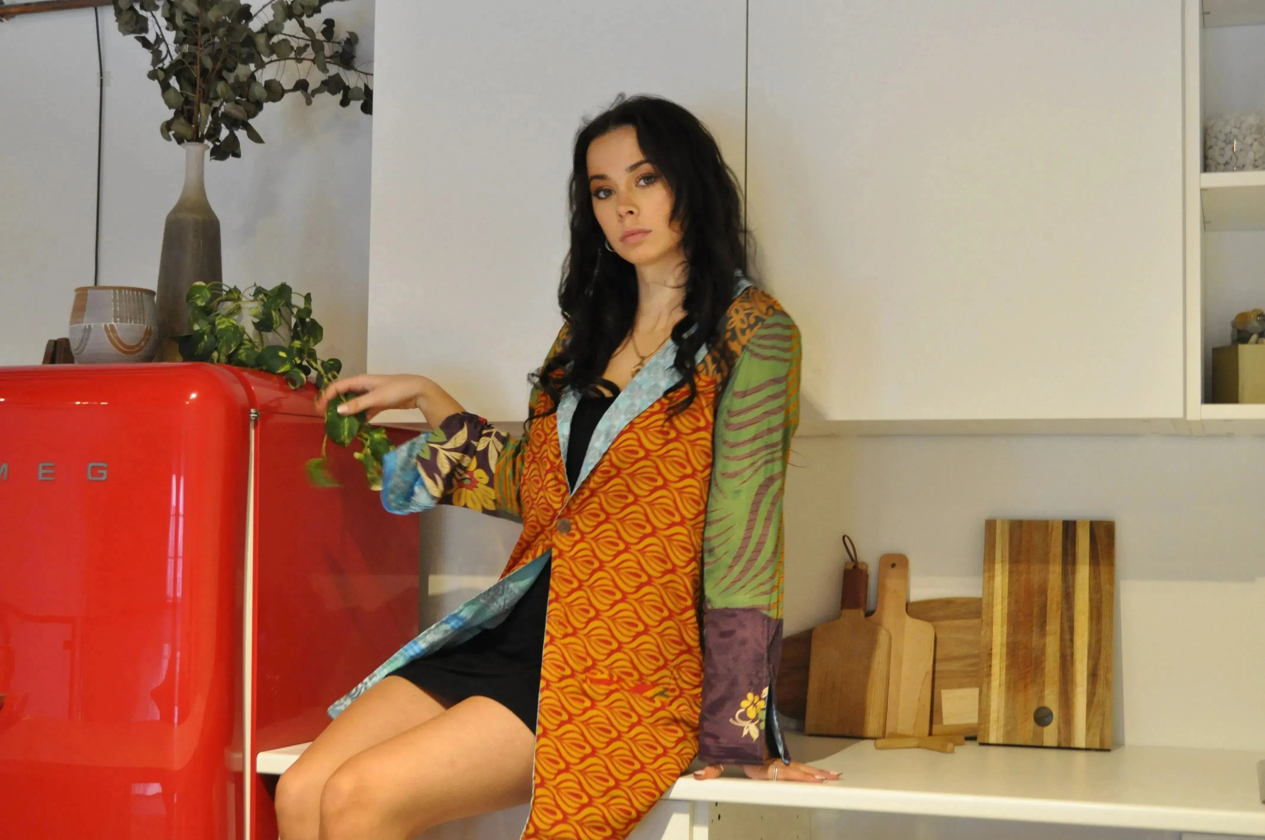 Artisanal Reversible Blazer - Mixed Print - Upcycled