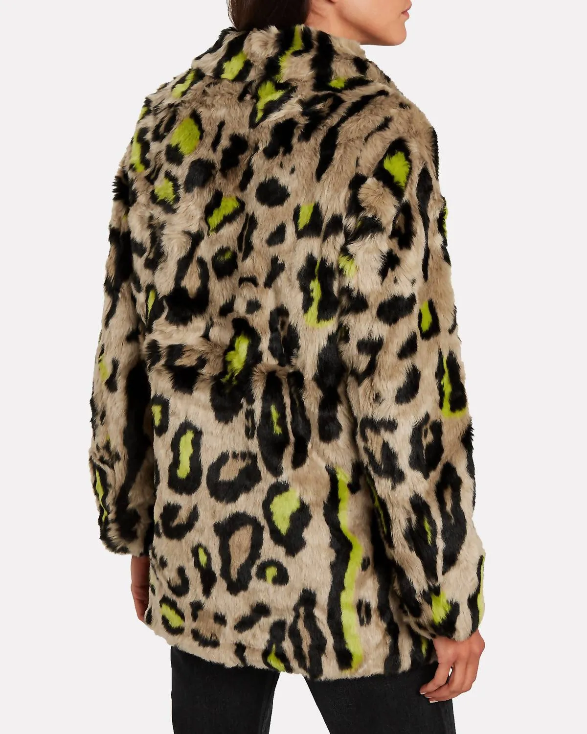 Chloe Faux Fur Coat in Neon Leopard