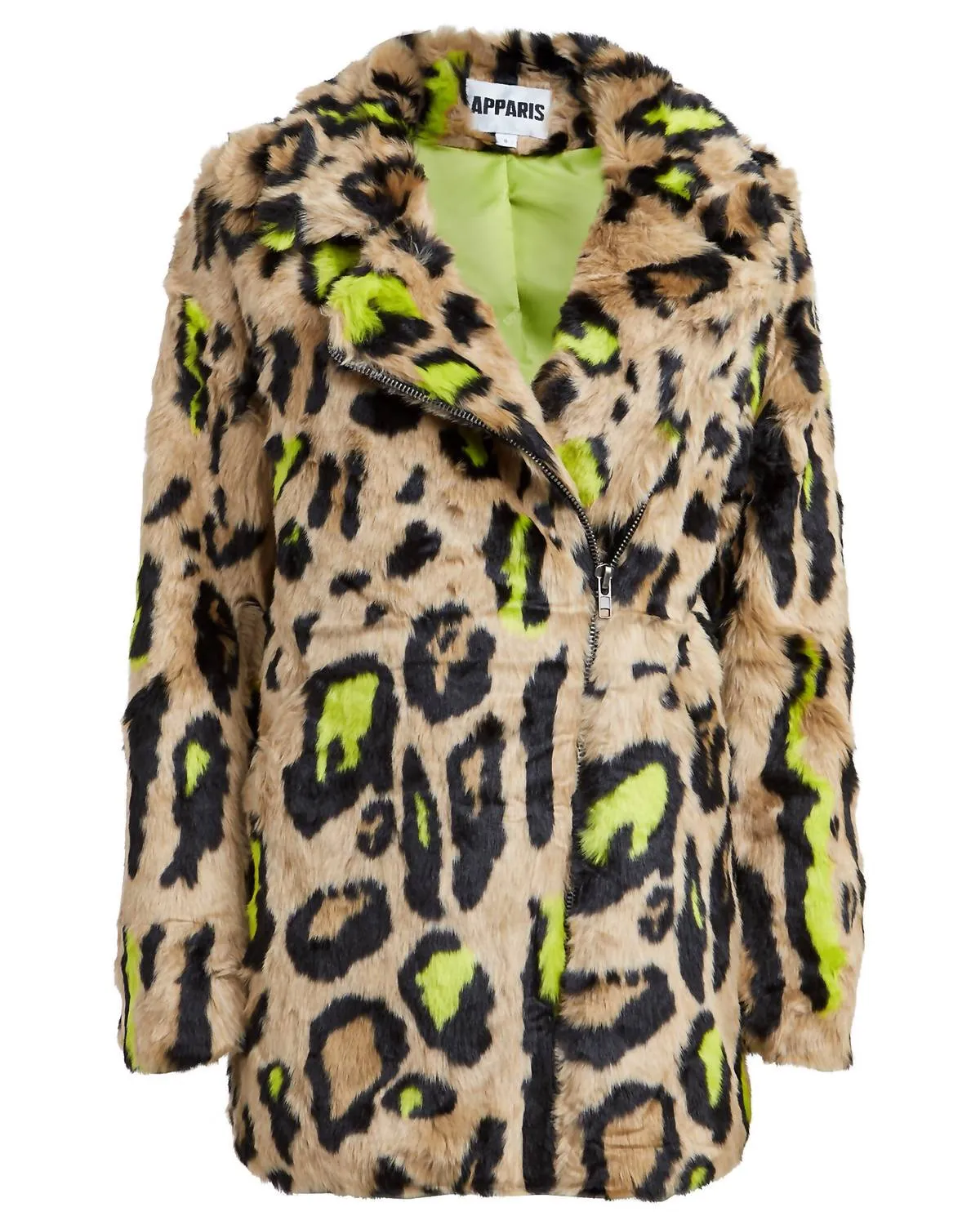 Chloe Faux Fur Coat in Neon Leopard