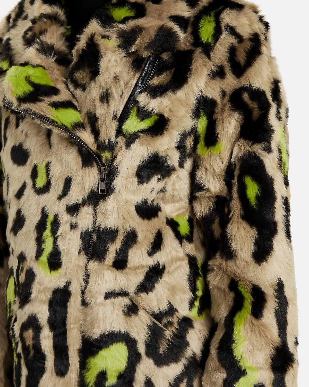 Chloe Faux Fur Coat in Neon Leopard