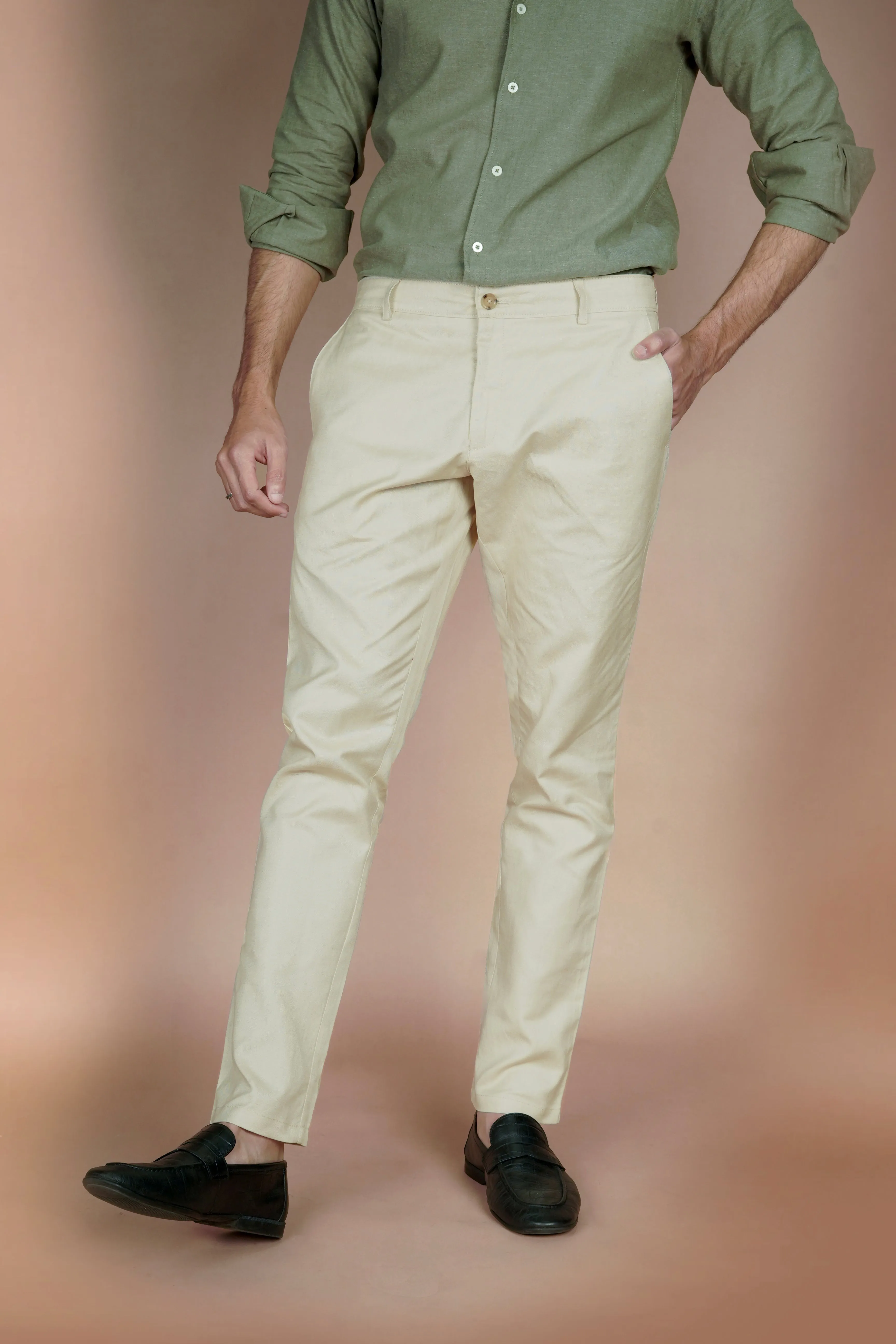 Crisp Lime Irish Linen Trousers