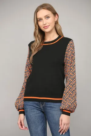 Geo Print LS Sweater