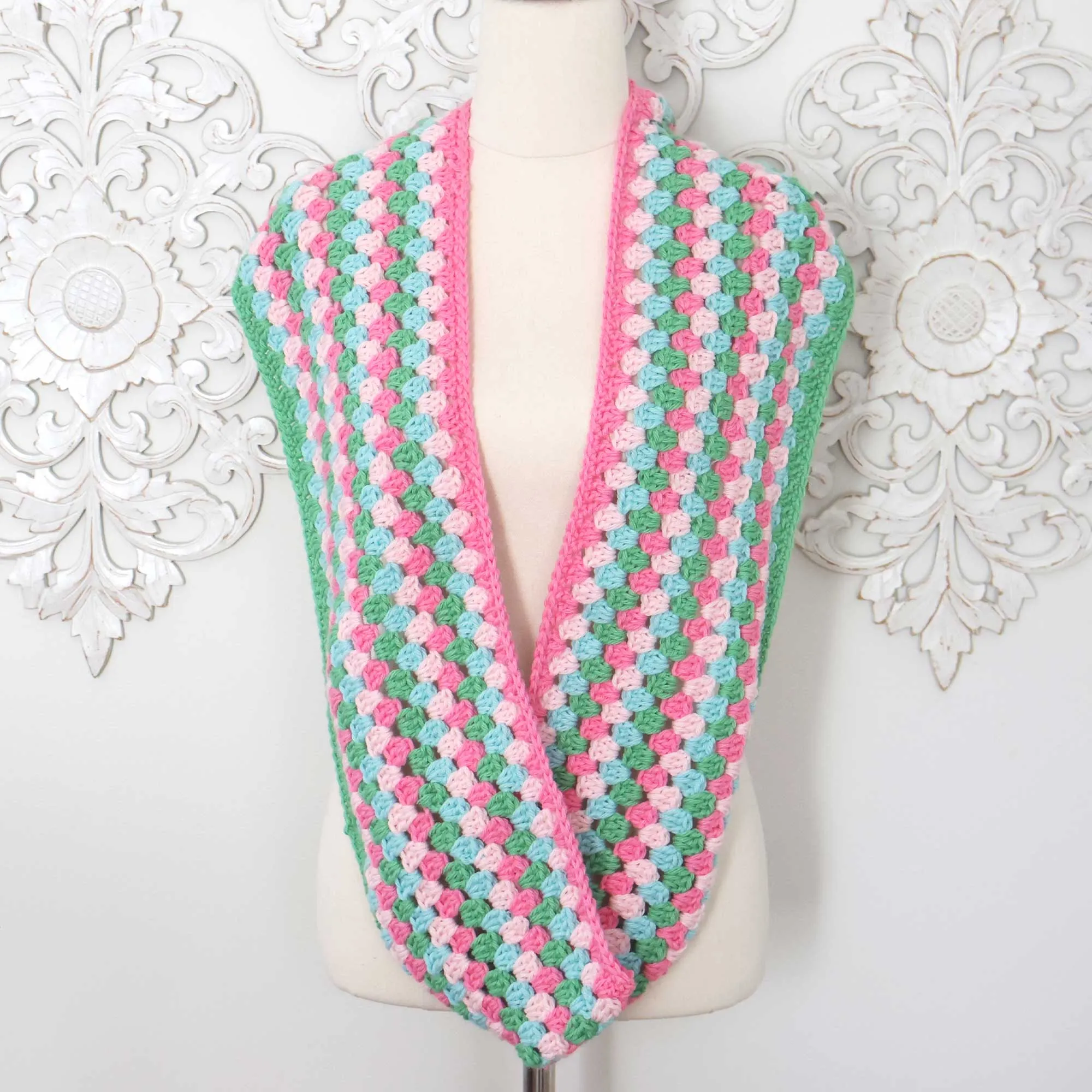 Granny Infinity Scarf Crochet Pattern