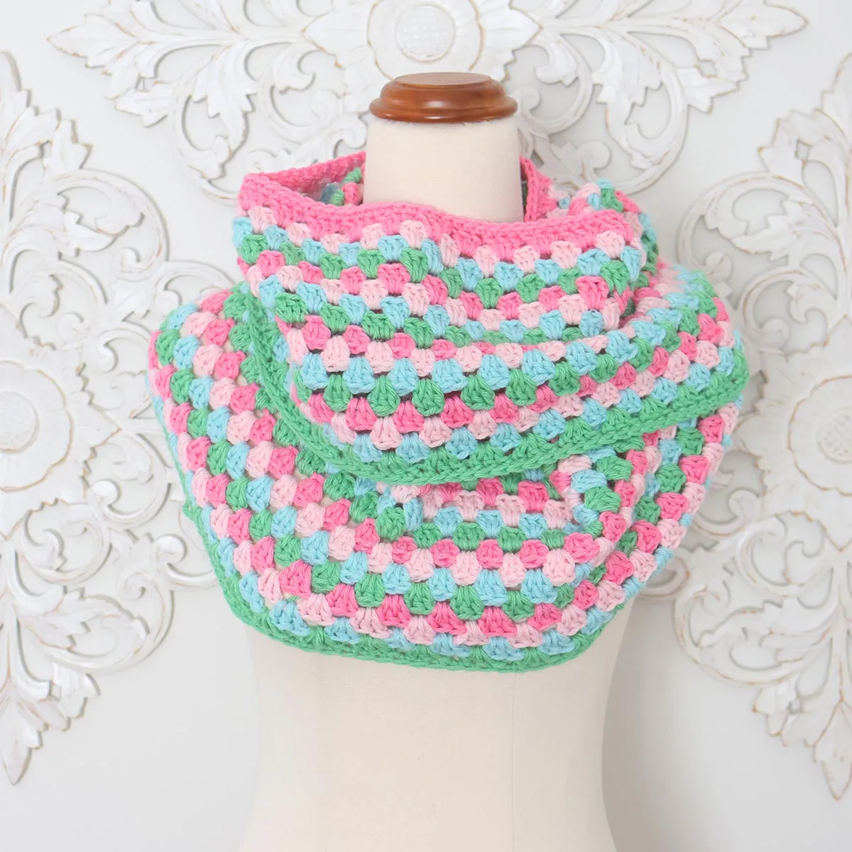 Granny Infinity Scarf Crochet Pattern