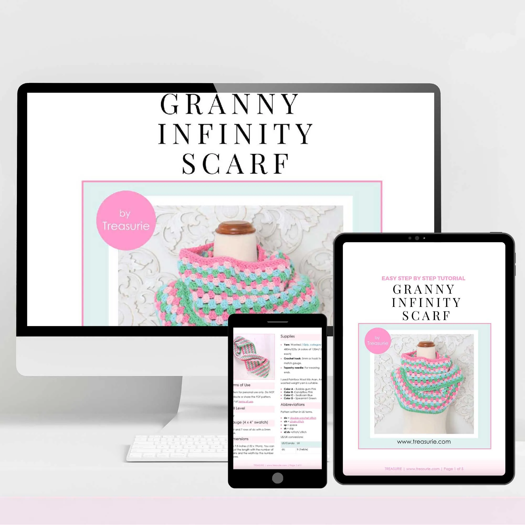 Granny Infinity Scarf Crochet Pattern