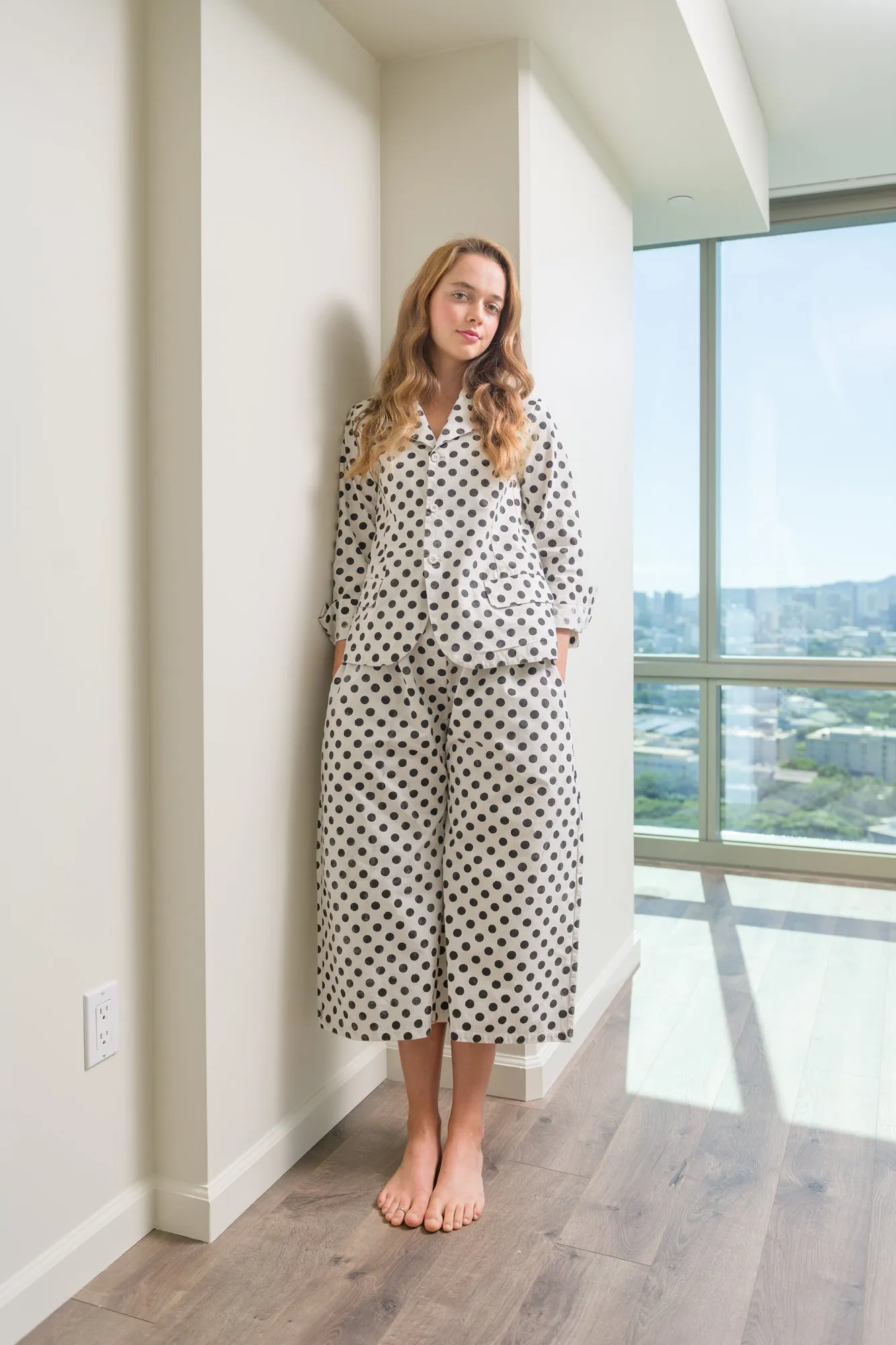 Hand Block Printed Cotton Canvas Petal Pants