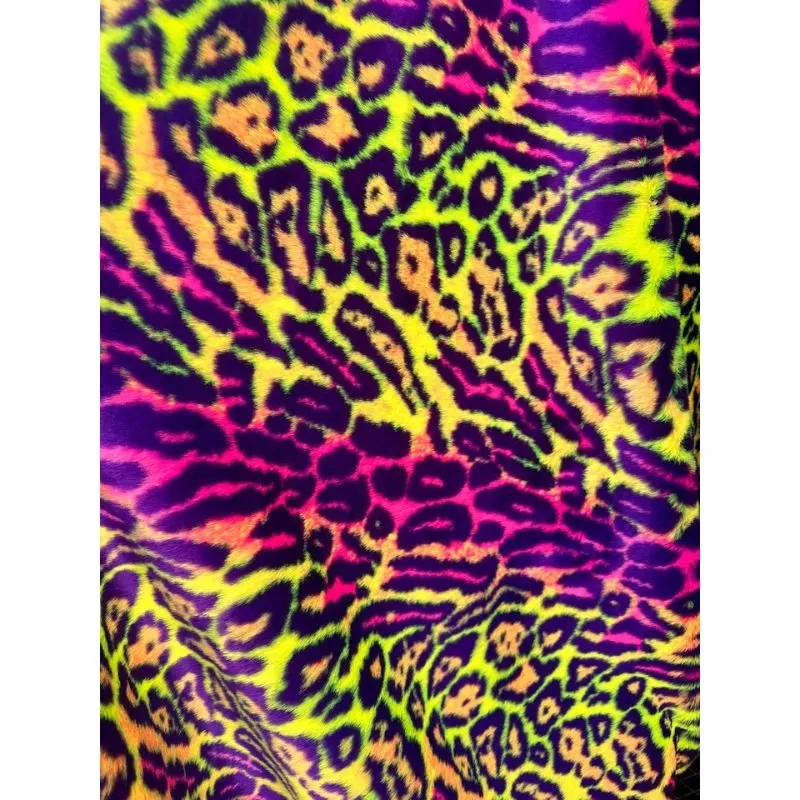 Leopard Multi Color Thick Faux Fur Fabric