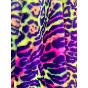 Leopard Multi Color Thick Faux Fur Fabric