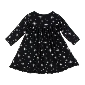 Long Sleeve Silver Stars Swing Dress