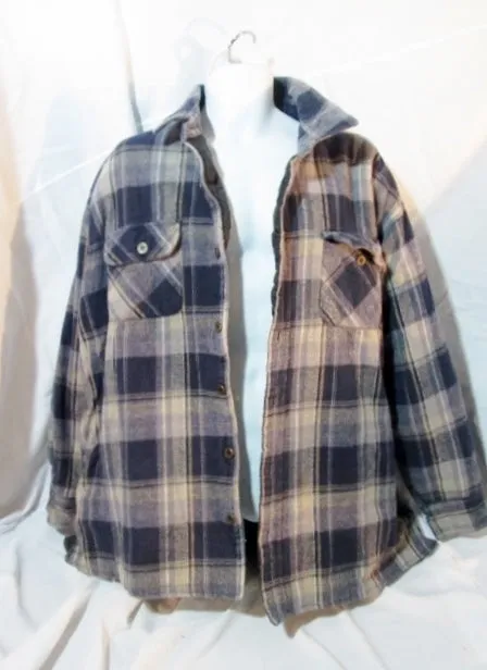 MENS SMITH'S BROOKLYN Hunting JACKET Coat PLAID Lined 2XL XXL BLUE TAN Tartan