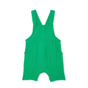 Milky Crinkle Cotton Overall - Green