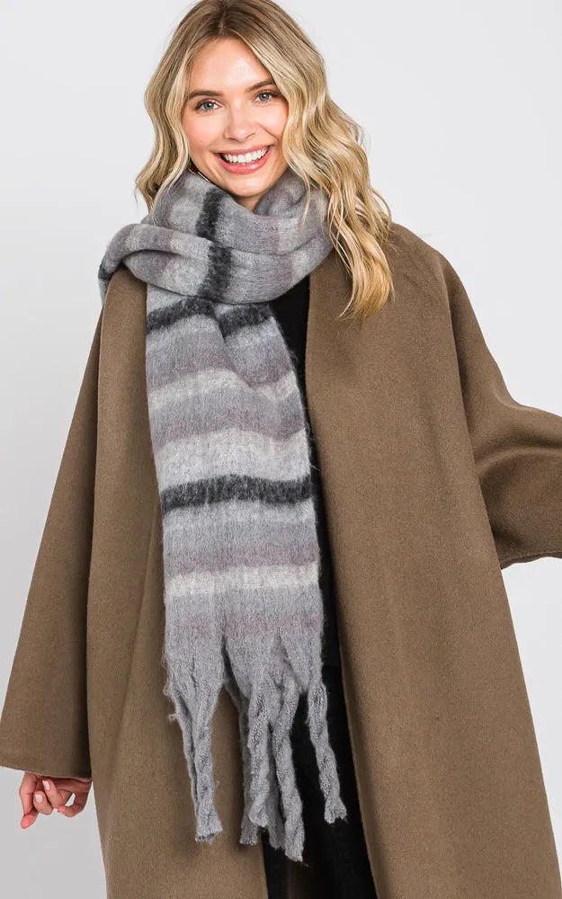 MS0323 MULTI COLOR STRIPE FRINGE OBLONG SCARF (Copy)