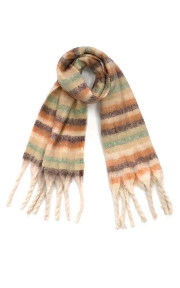 MS0323 MULTI COLOR STRIPE FRINGE OBLONG SCARF (Copy)