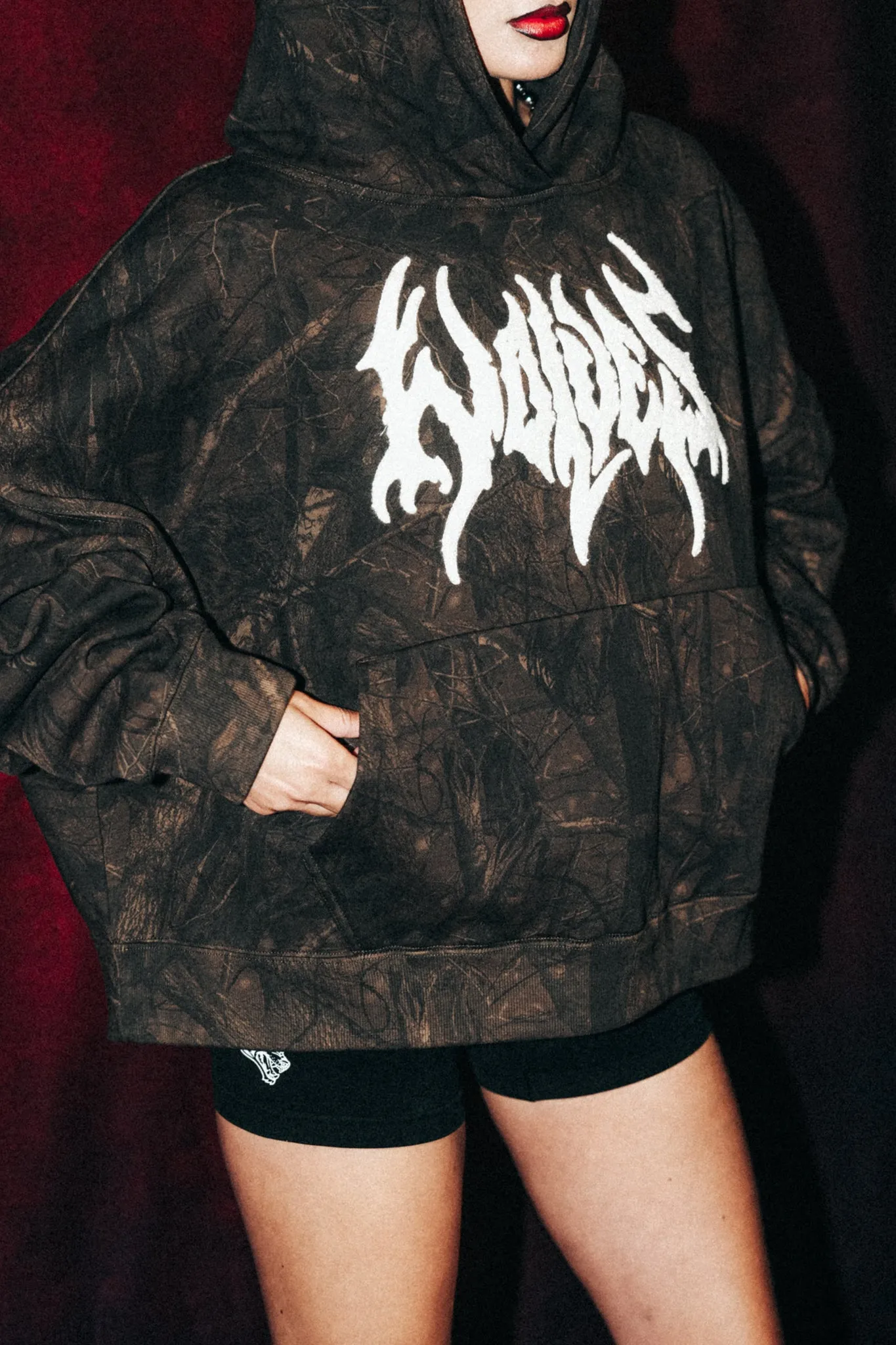 Origin Hesh Grunge "Gage Box Cut" Hoodie in Brown Driftwood Forest Camo