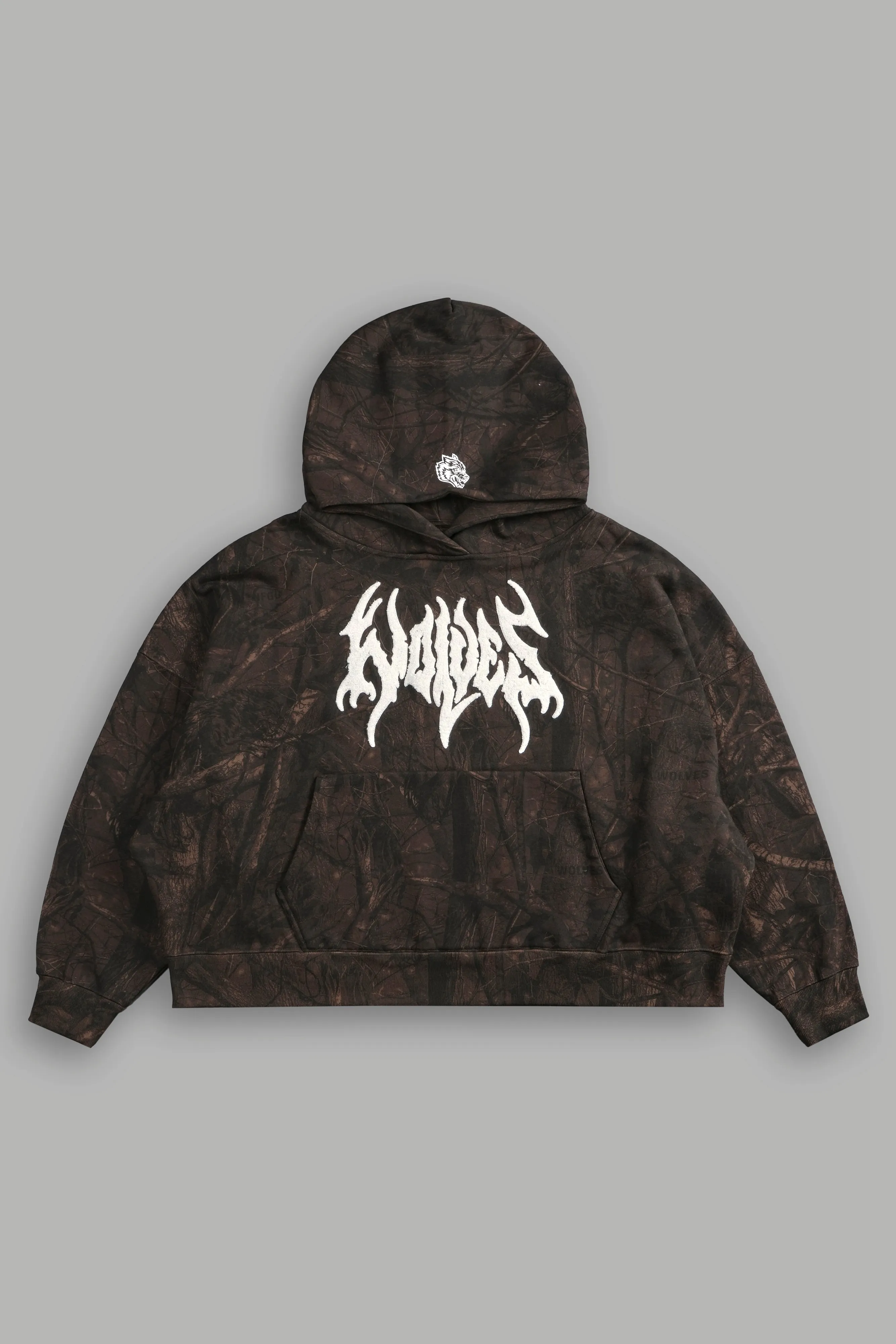 Origin Hesh Grunge "Gage Box Cut" Hoodie in Brown Driftwood Forest Camo