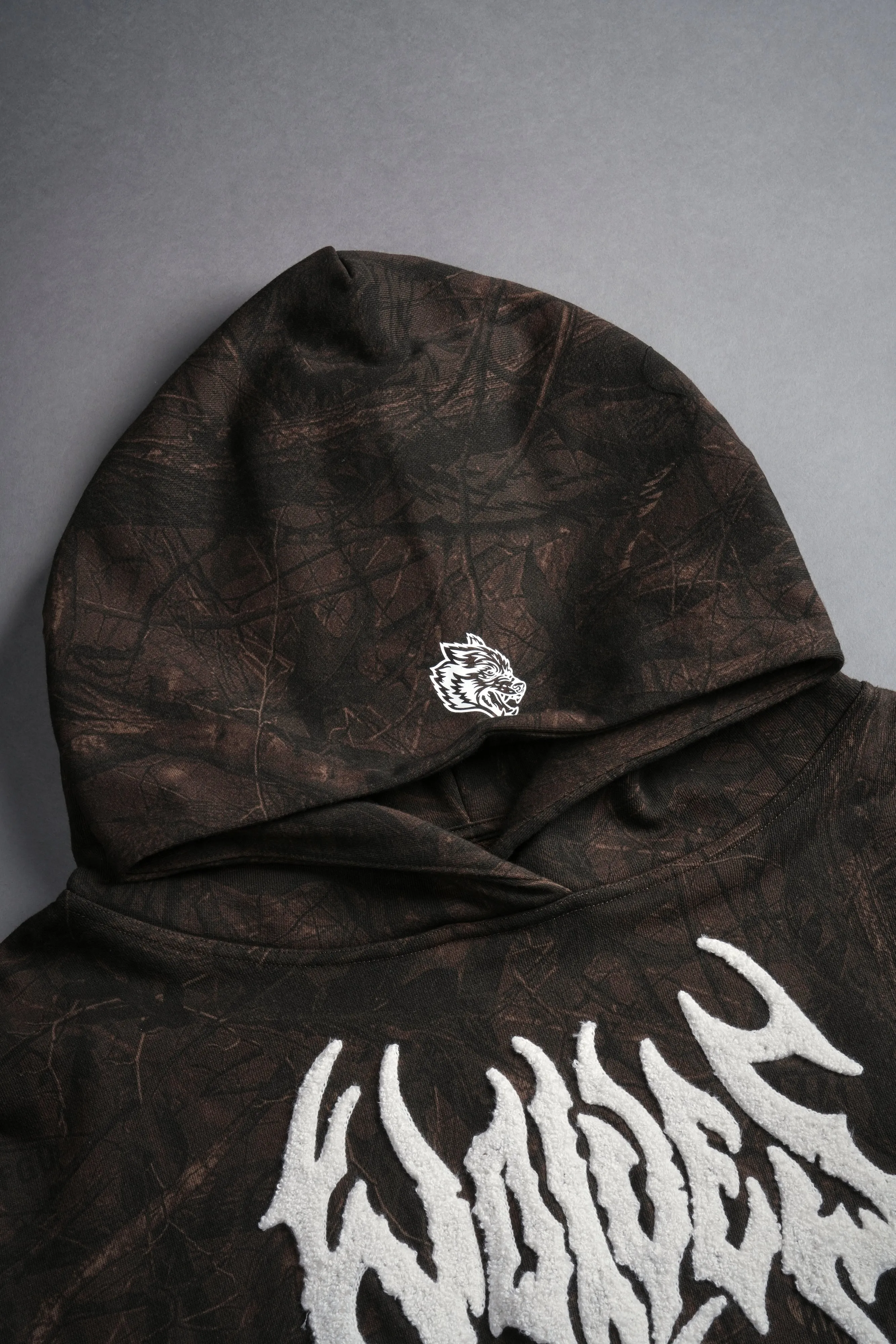 Origin Hesh Grunge "Gage Box Cut" Hoodie in Brown Driftwood Forest Camo