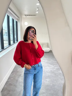 teddy cardigan (RED)