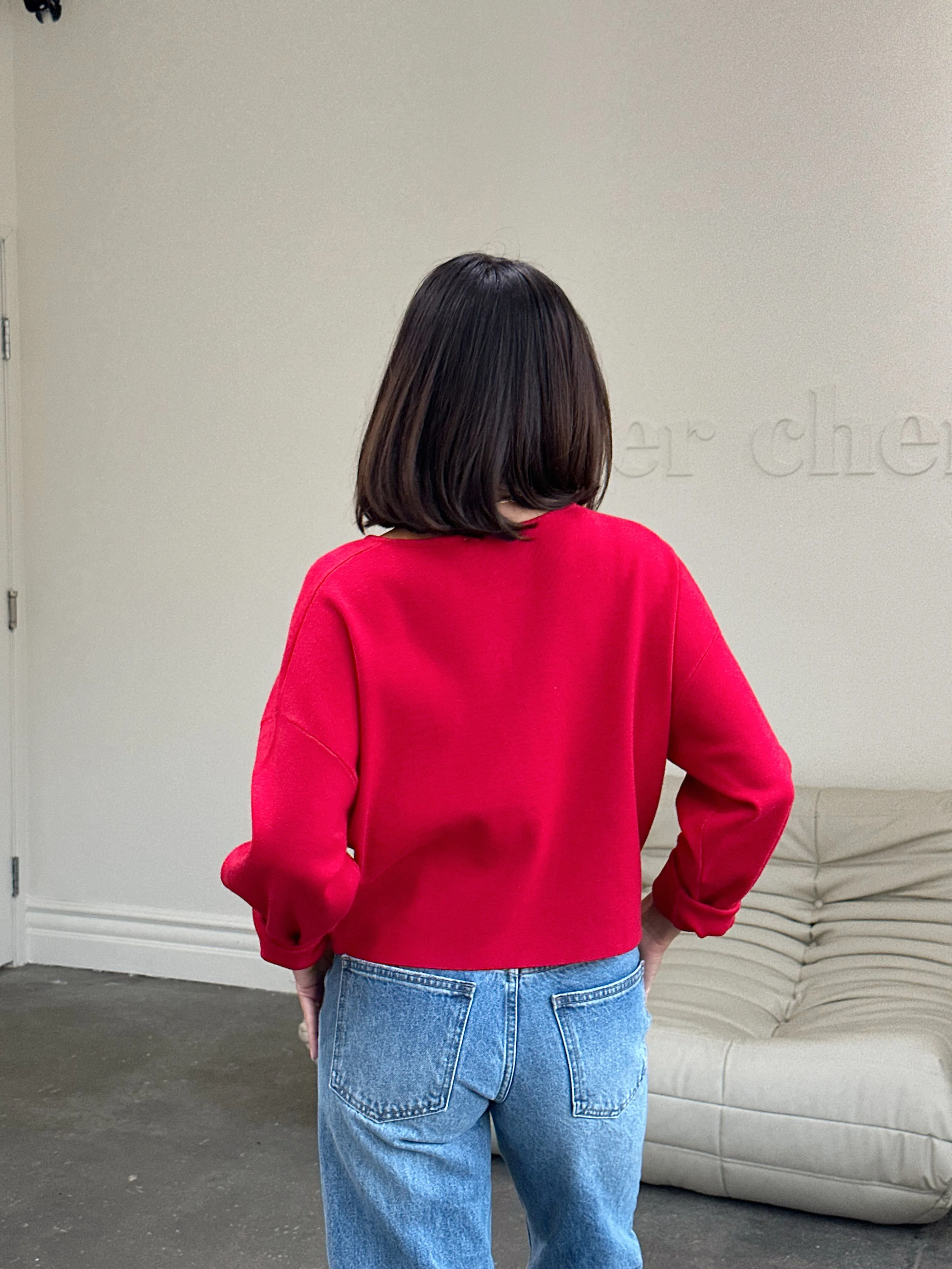 teddy cardigan (RED)