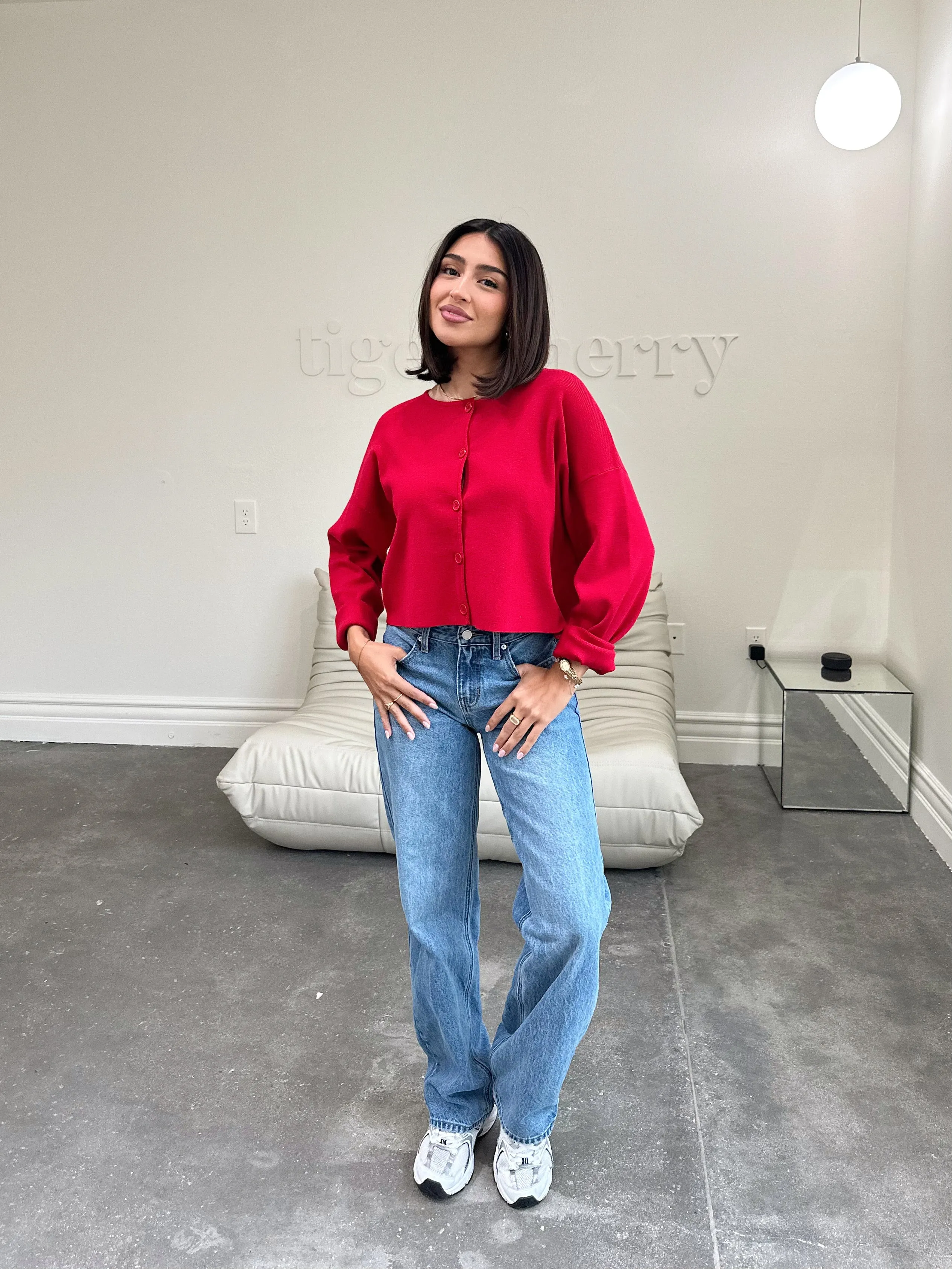 teddy cardigan (RED)