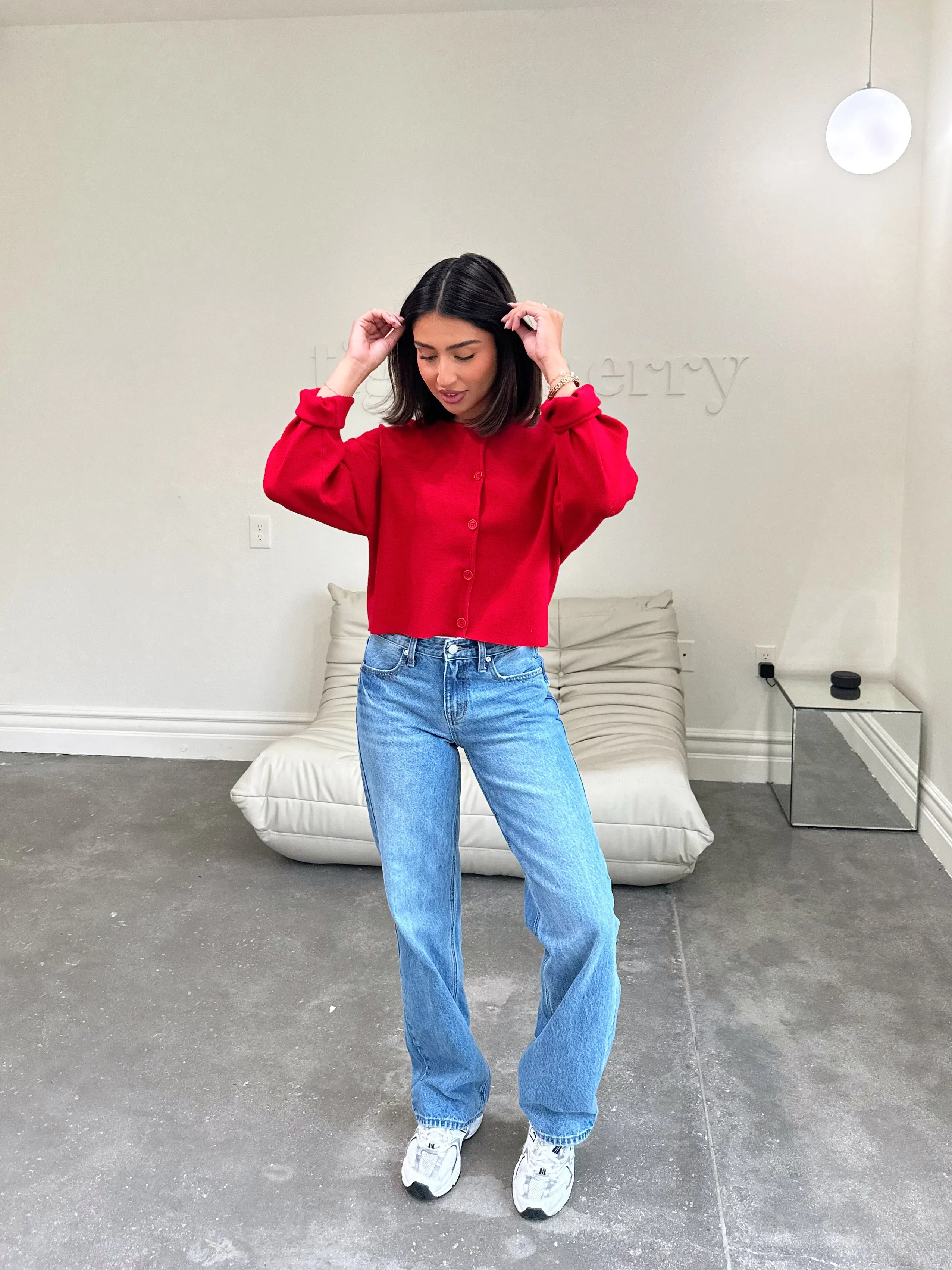 teddy cardigan (RED)